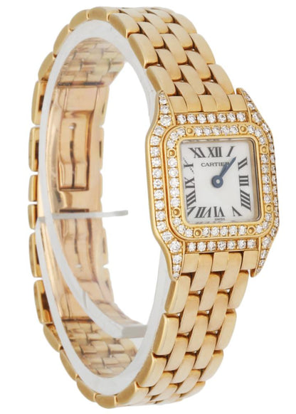 Cartier Panthere Mini 11301 18K Yellow Gold & Diamond MOP Ladies Watch - Wristwatch