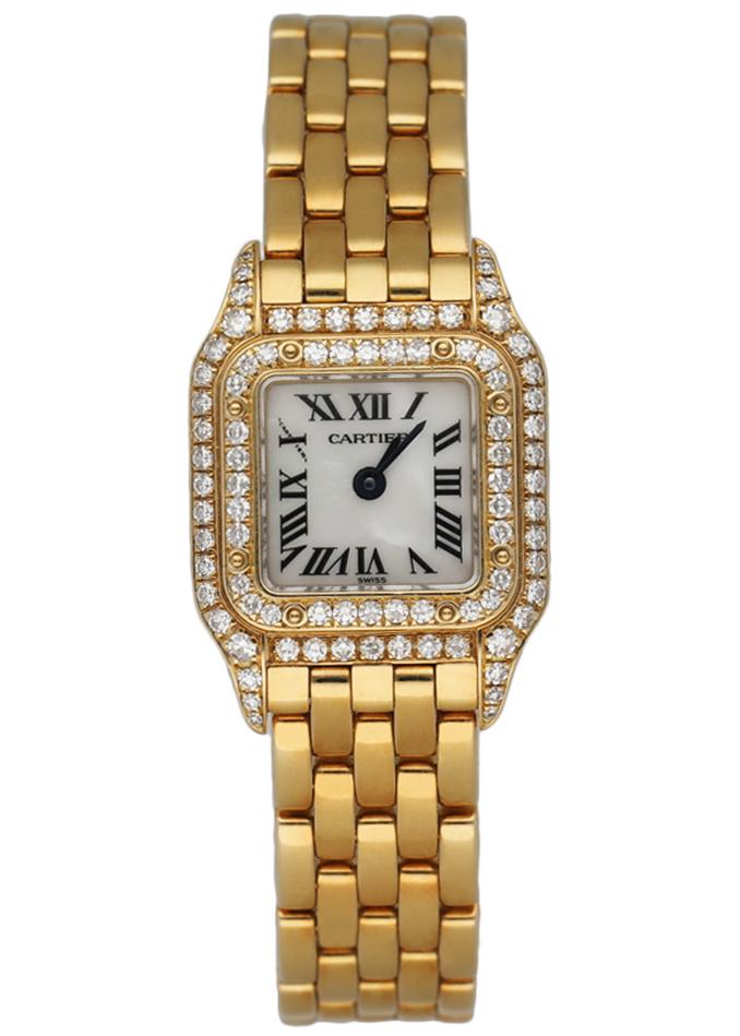 Cartier Panthere Mini 11301 18K Yellow Gold & Diamond MOP Ladies Watch - Wristwatch