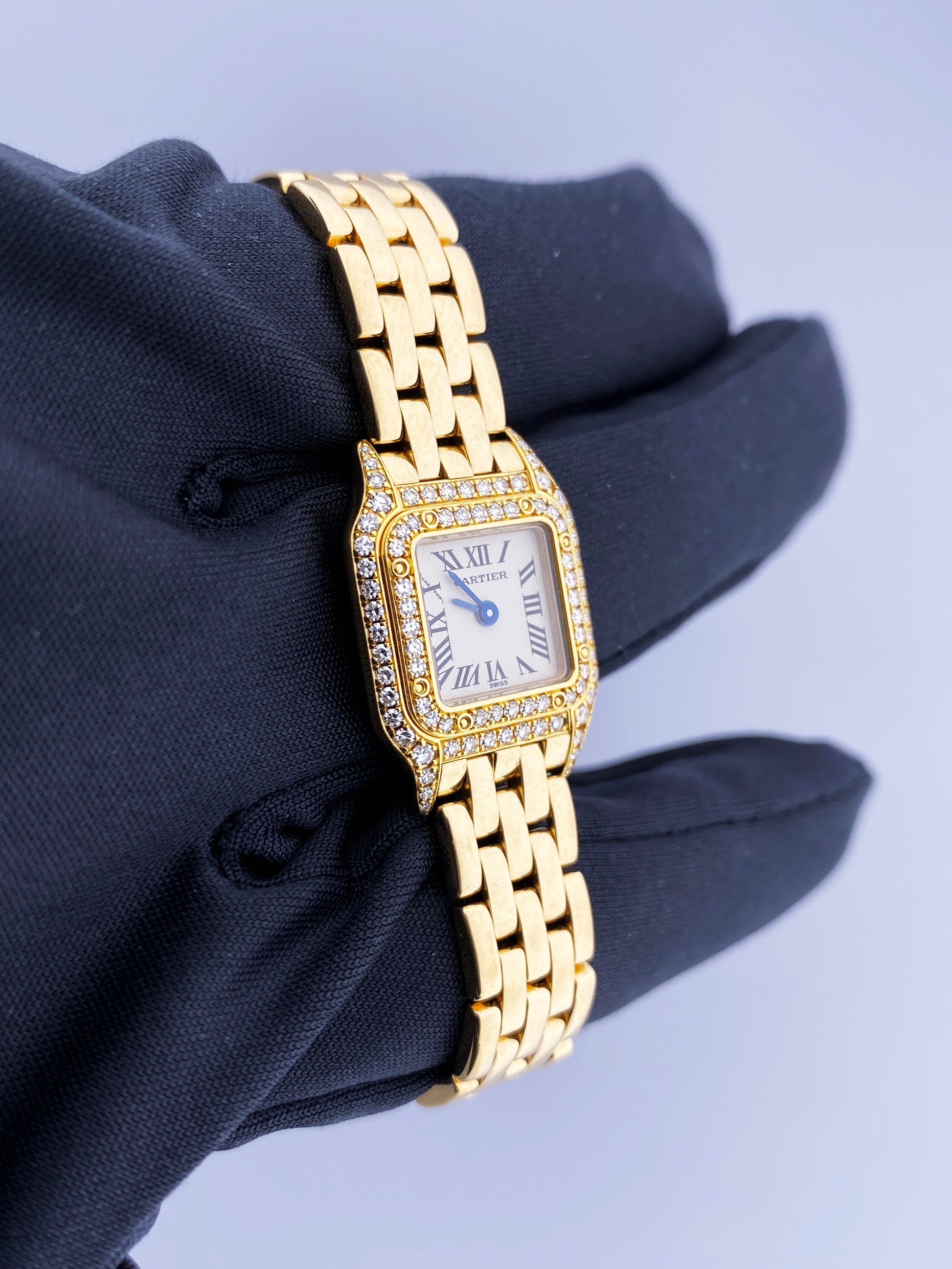 Cartier Panthere Mini 1131-1 18K Yellow Gold & Diamond Set Ladies Watch