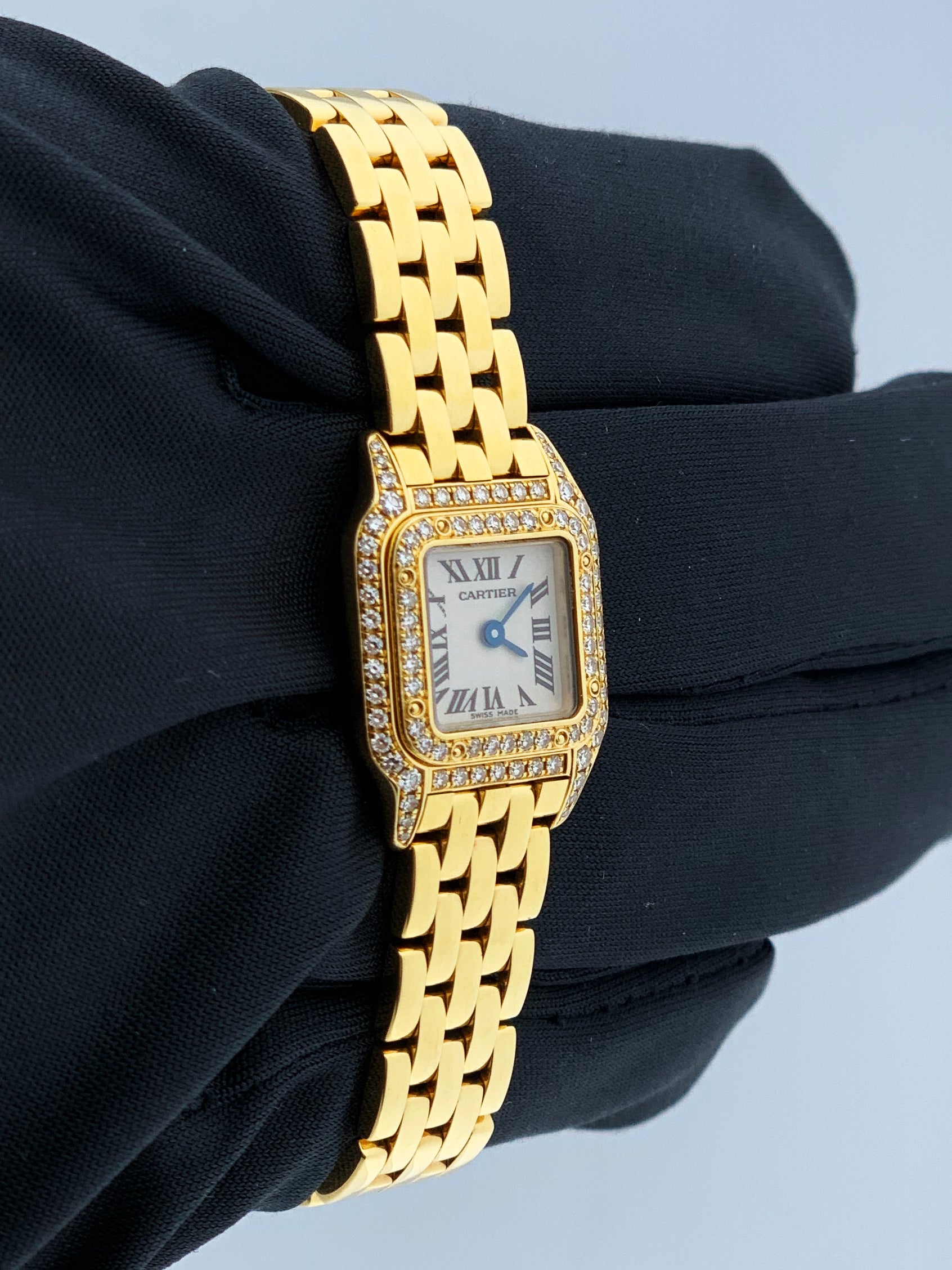 Cartier Panthere Mini 2360 18K Yellow Gold & Diamond Set Ladies Watch - Wristwatch