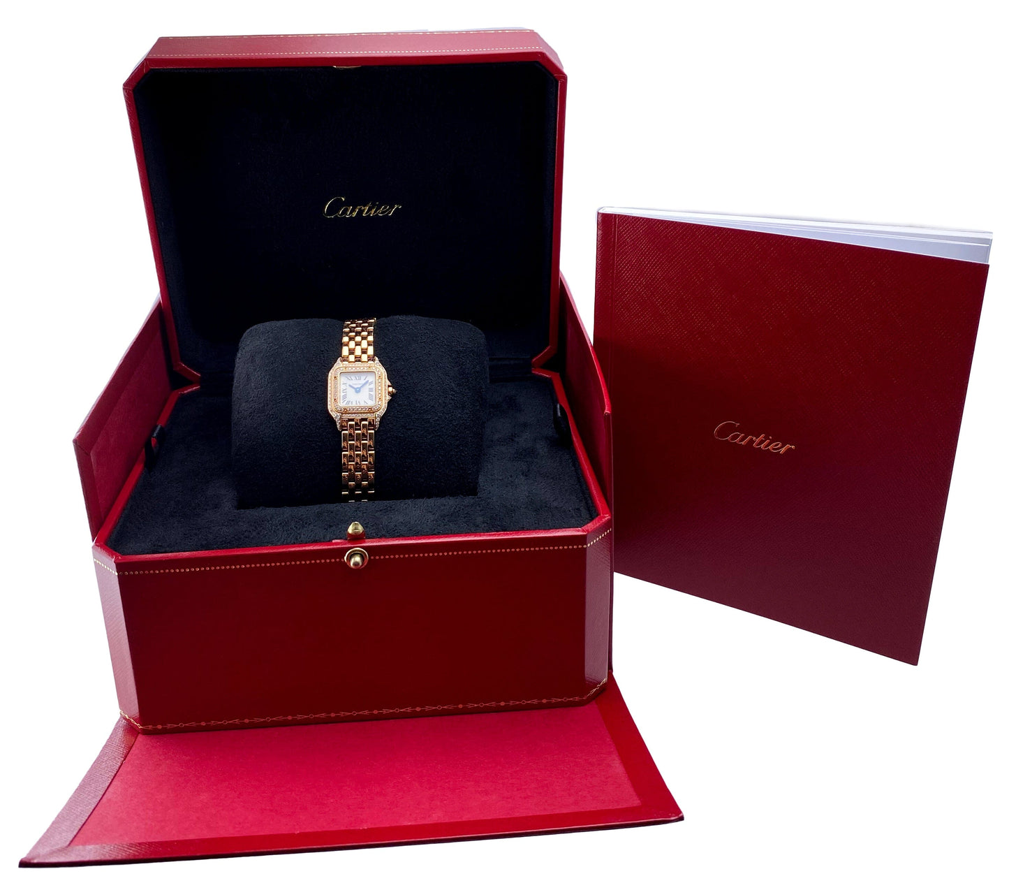 Cartier Panthere Mini WJPN0020 18K Rose Gold Diamond Dial Ladies Watch Box Papers