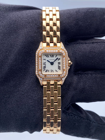 Cartier Panthere Mini WJPN0020 18K Rose Gold Diamond Dial Ladies Watch Box Papers