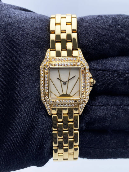 Cartier Panthere MOP Diamond Dial Ladies Watch Box Papers - Wristwatch