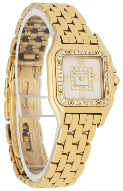 Cartier Panthere Mother of Peal 18k Yellow Gold & Diamonds Dial Ladies watch.