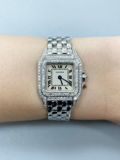 Cartier Panthere W25016F3/1660 18K White Gold & Diamond Ladies Watch