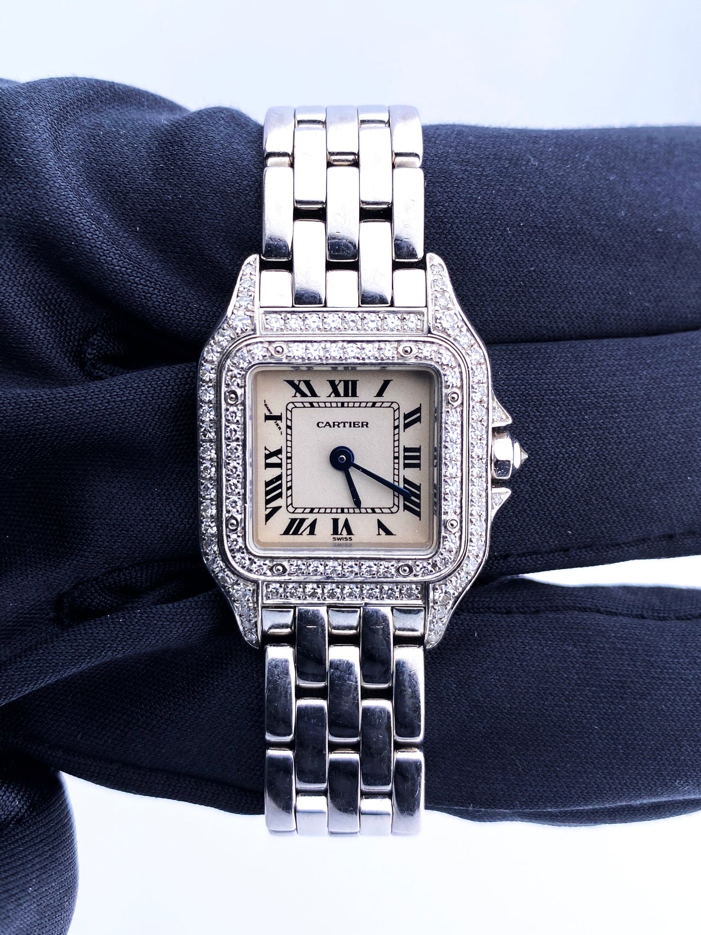 Cartier Panthere W25016F3/1660 18K White Gold & Diamond Ladies Watch