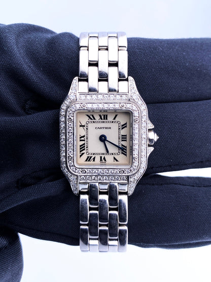 Cartier Panthere W25016F3/1660 18K White Gold & Diamond Ladies Watch