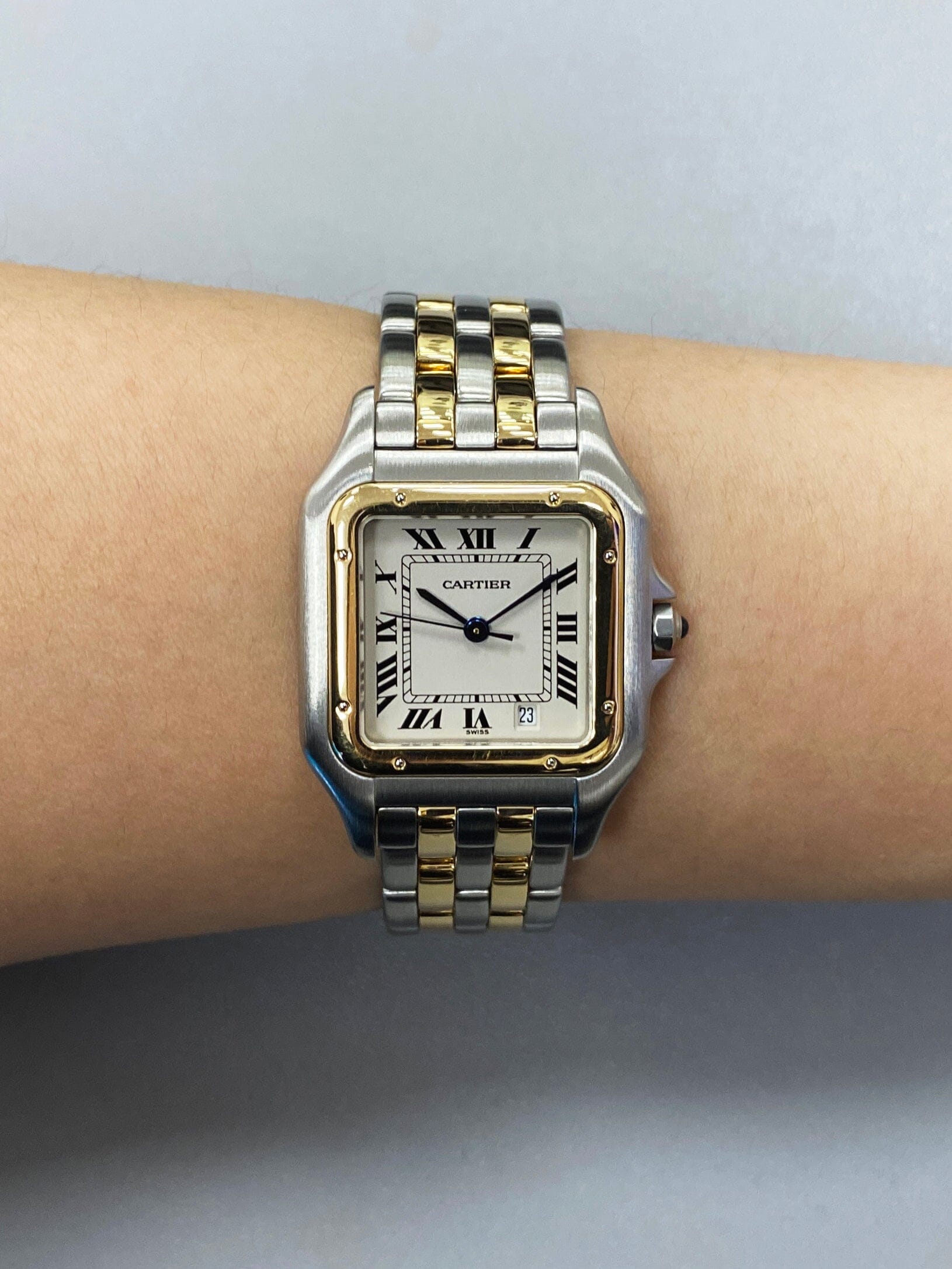 Cartier Panthere W25028B6 Midsize Two Tone Ladies Watch - Wristwatch