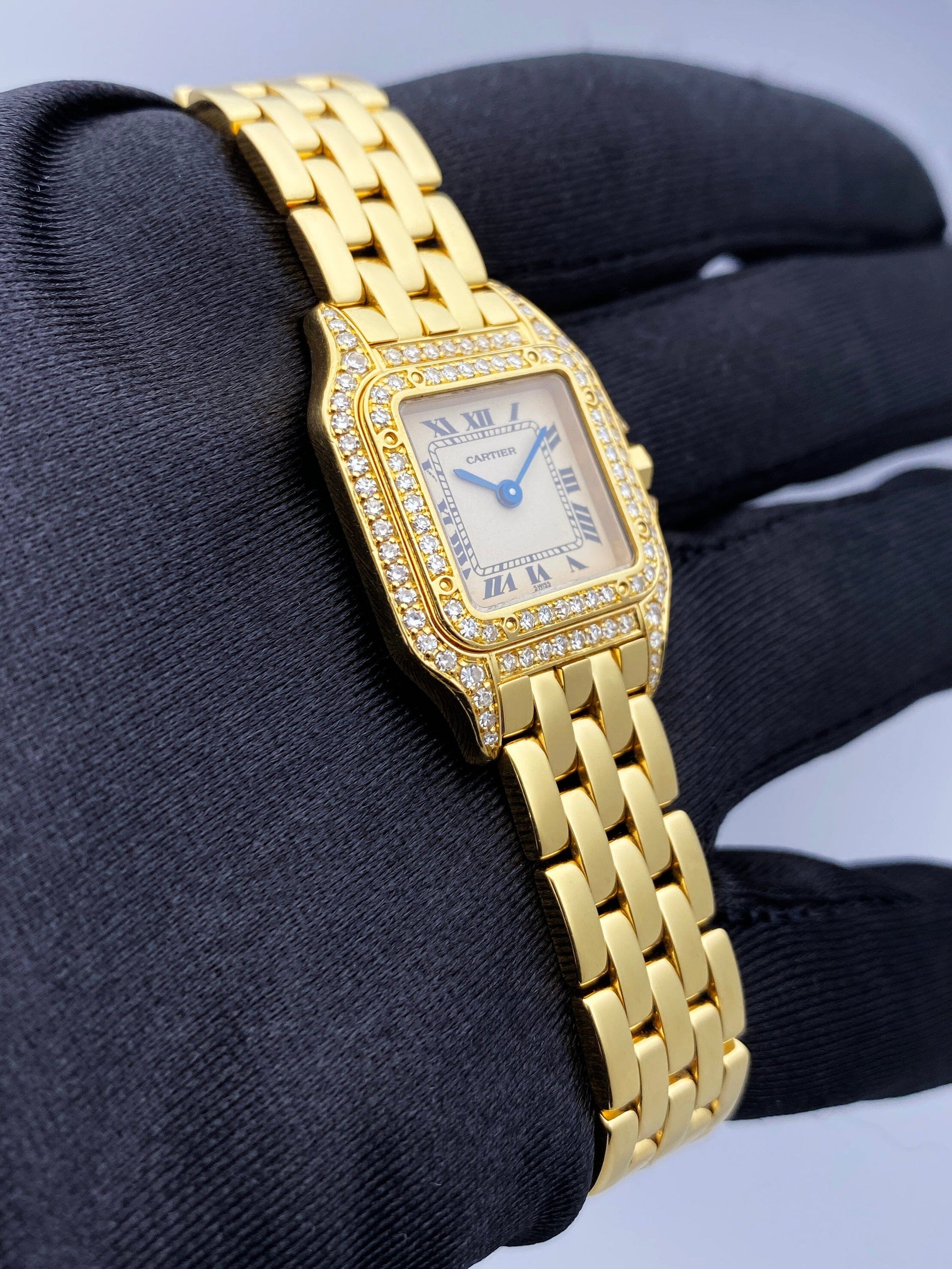 Cartier Panthere WF3070B9 18K Yellow Gold Diamonds Ladies Watch