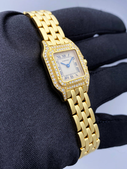 Cartier Panthere WF3070B9 18K Yellow Gold Diamonds Ladies Watch