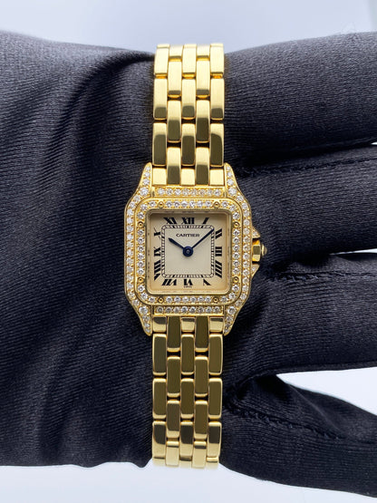 Cartier Panthere WF3070B9 18K Yellow Gold Diamonds Ladies Watch