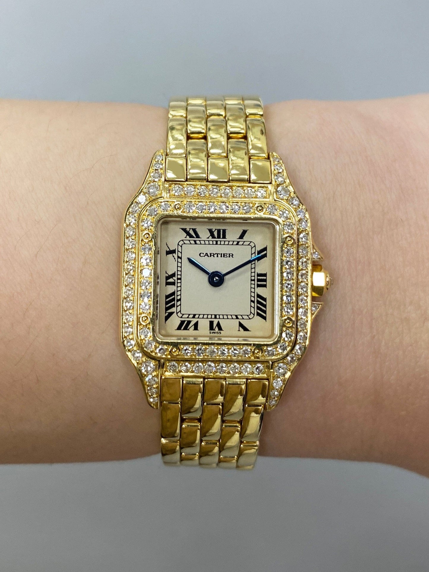 Cartier Panthere WF3070B9 18K Yellow Gold Diamonds Ladies Watch