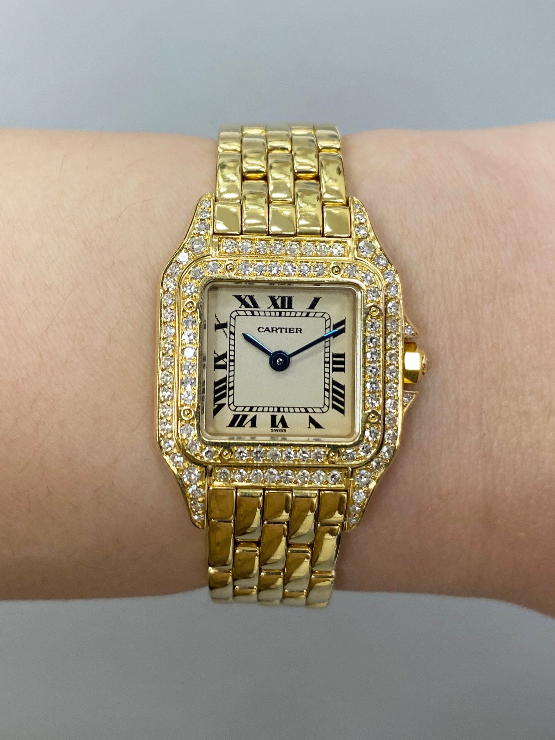 Cartier Panthere WF3070B9 18K Yellow Gold Diamonds Ladies Watch