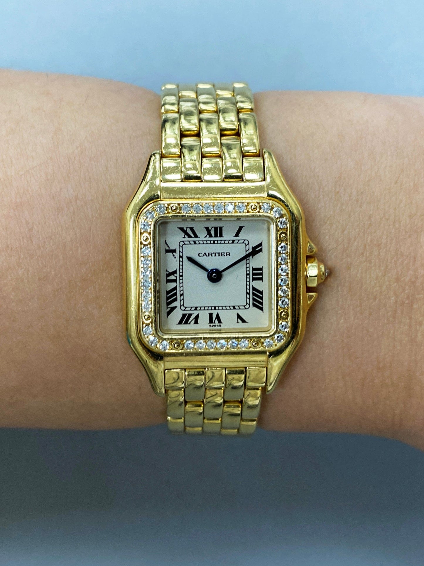 Cartier Panthere WF3070B9 18K Yellow Gold Diamonds Ladies Watch - Wristwatch