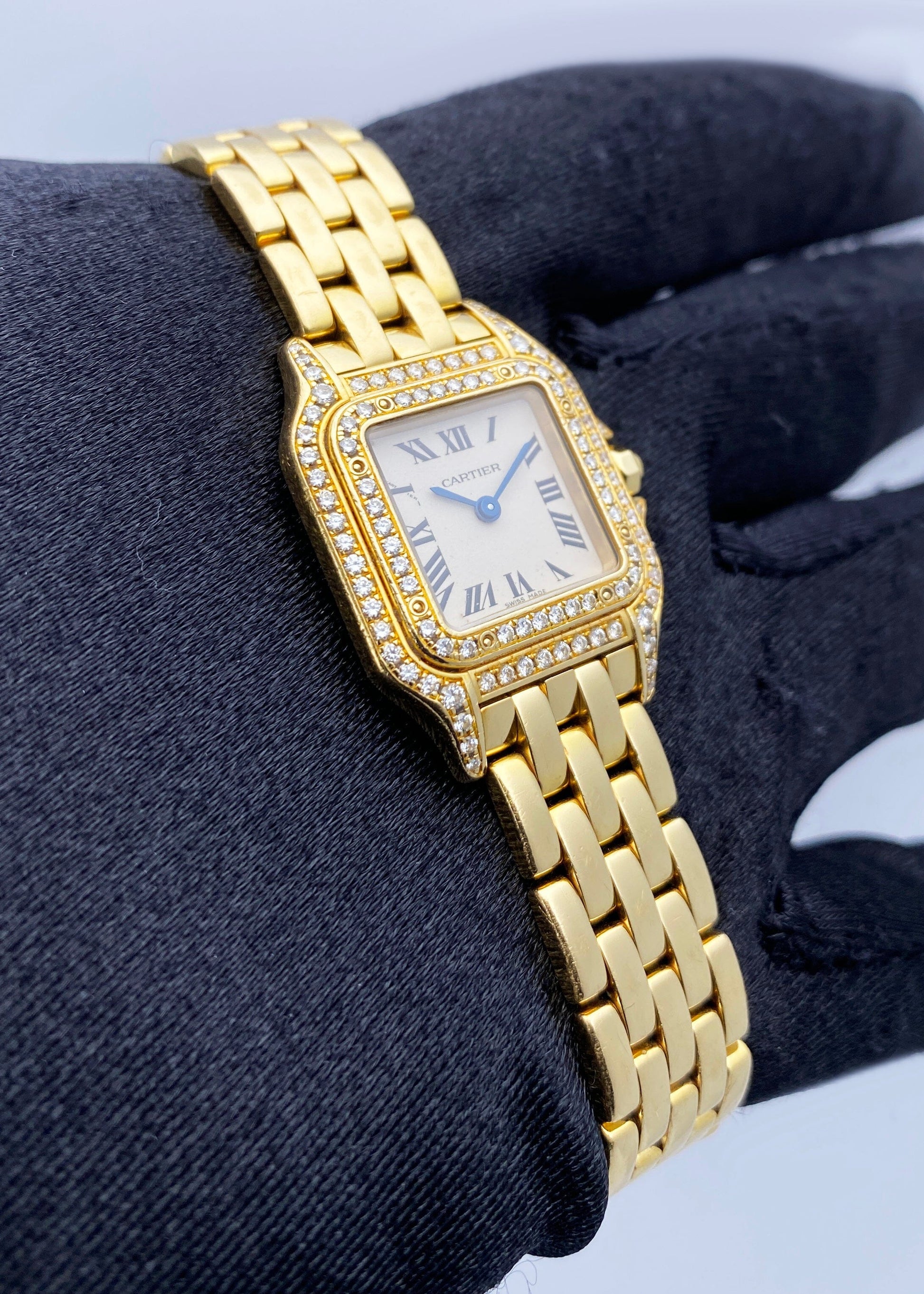 Cartier Panthere WF3072B9 Diamond 18K Yellow Gold Ladies Watch - Wristwatch