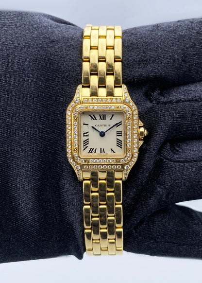 Cartier Panthere WF3072B9 Diamond 18K Yellow Gold Ladies Watch - Wristwatch