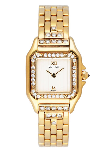 Cartier Panthere WF3159HP Diamond Cream Dial Yellow Gold Watch - Watches