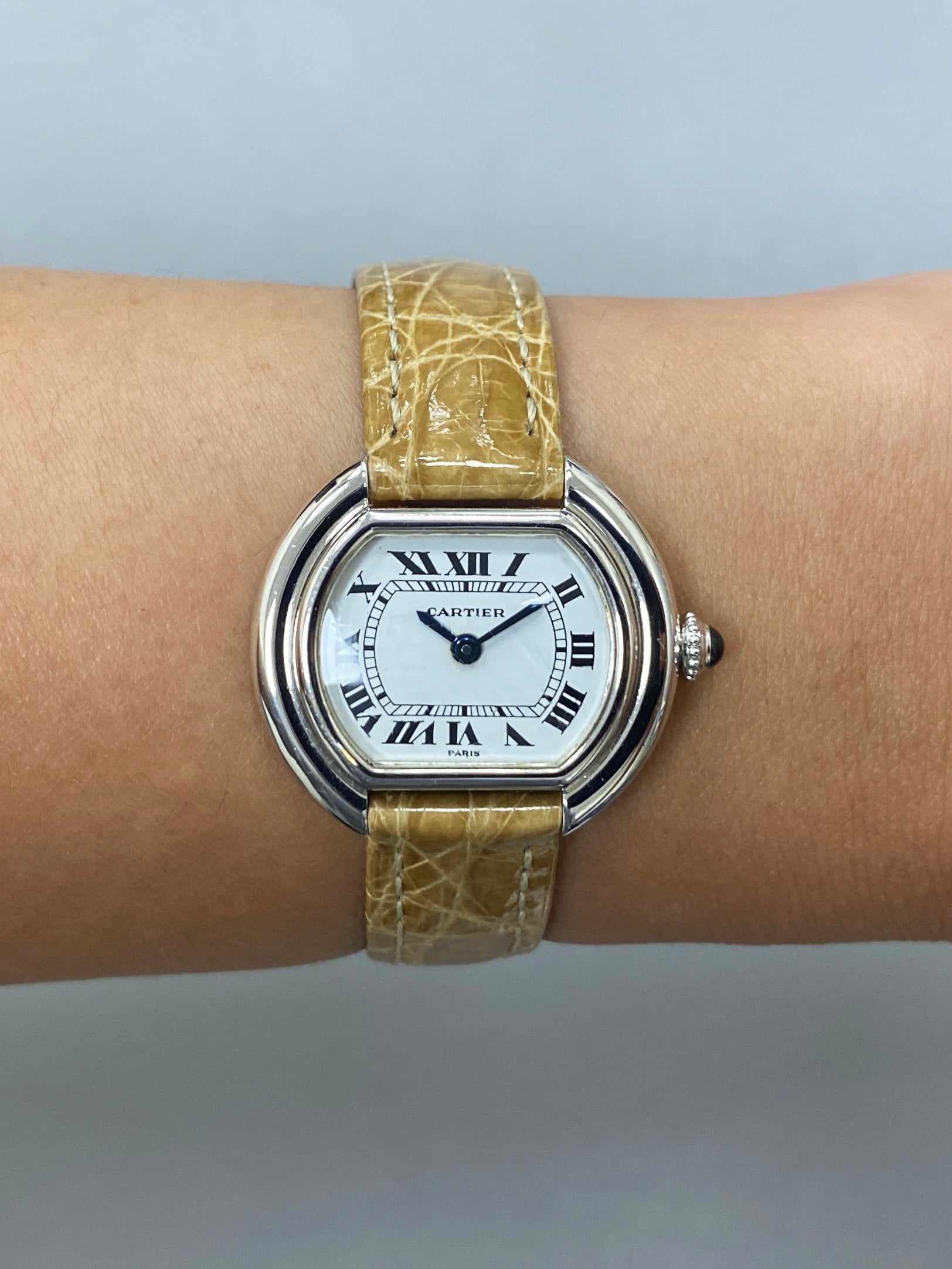 Cartier Paris Ellipse 18K White Gold Ladies Watch
