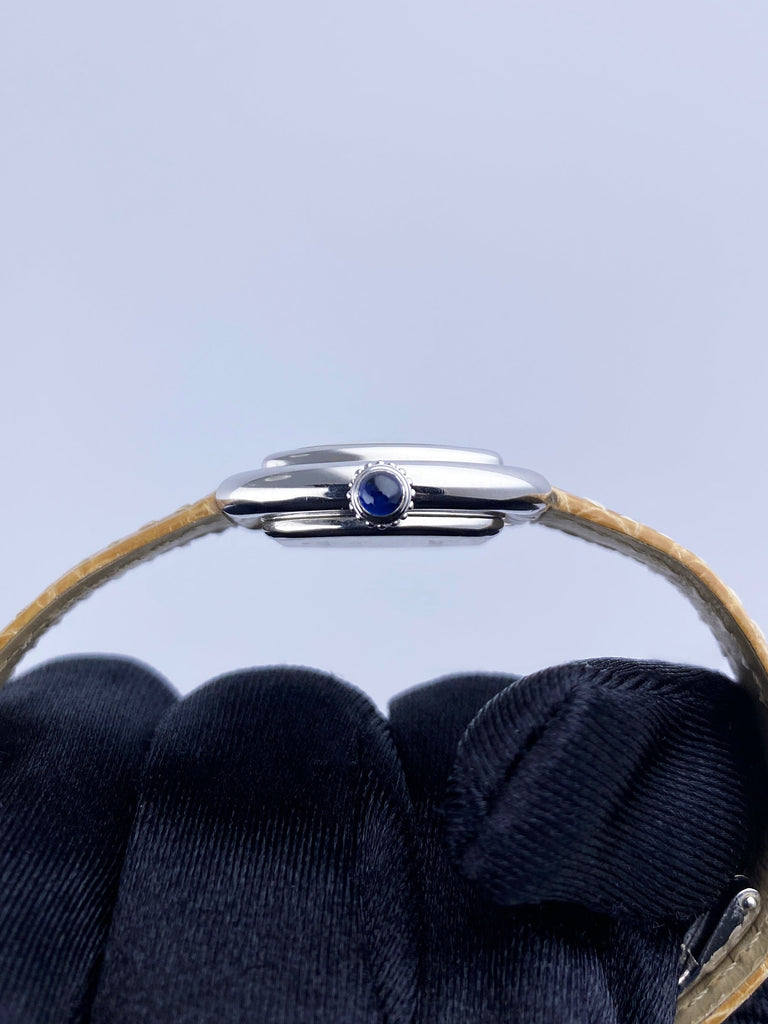 Cartier Paris Ellipse Watch - 18K White Gold, Camel Level Strap