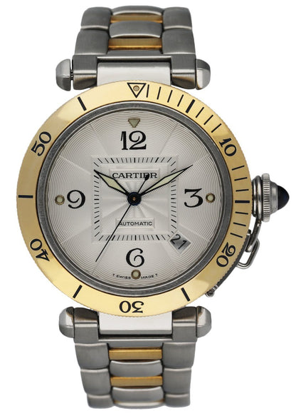 Cartier Pasha 2378 18K Yellow Gold & Stainless Steel Men’s Watch Full Set - Wristwatch