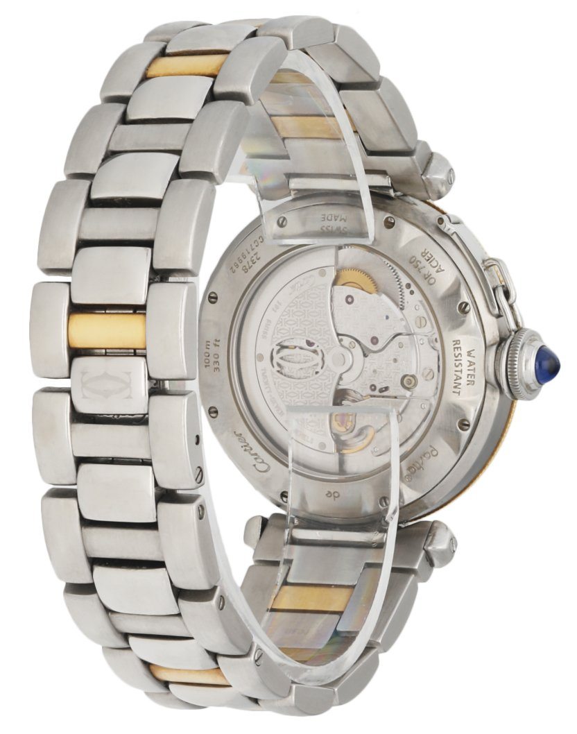 Cartier Pasha 2378 18K Yellow Gold & Stainless Steel Men’s Watch Full Set - Wristwatch
