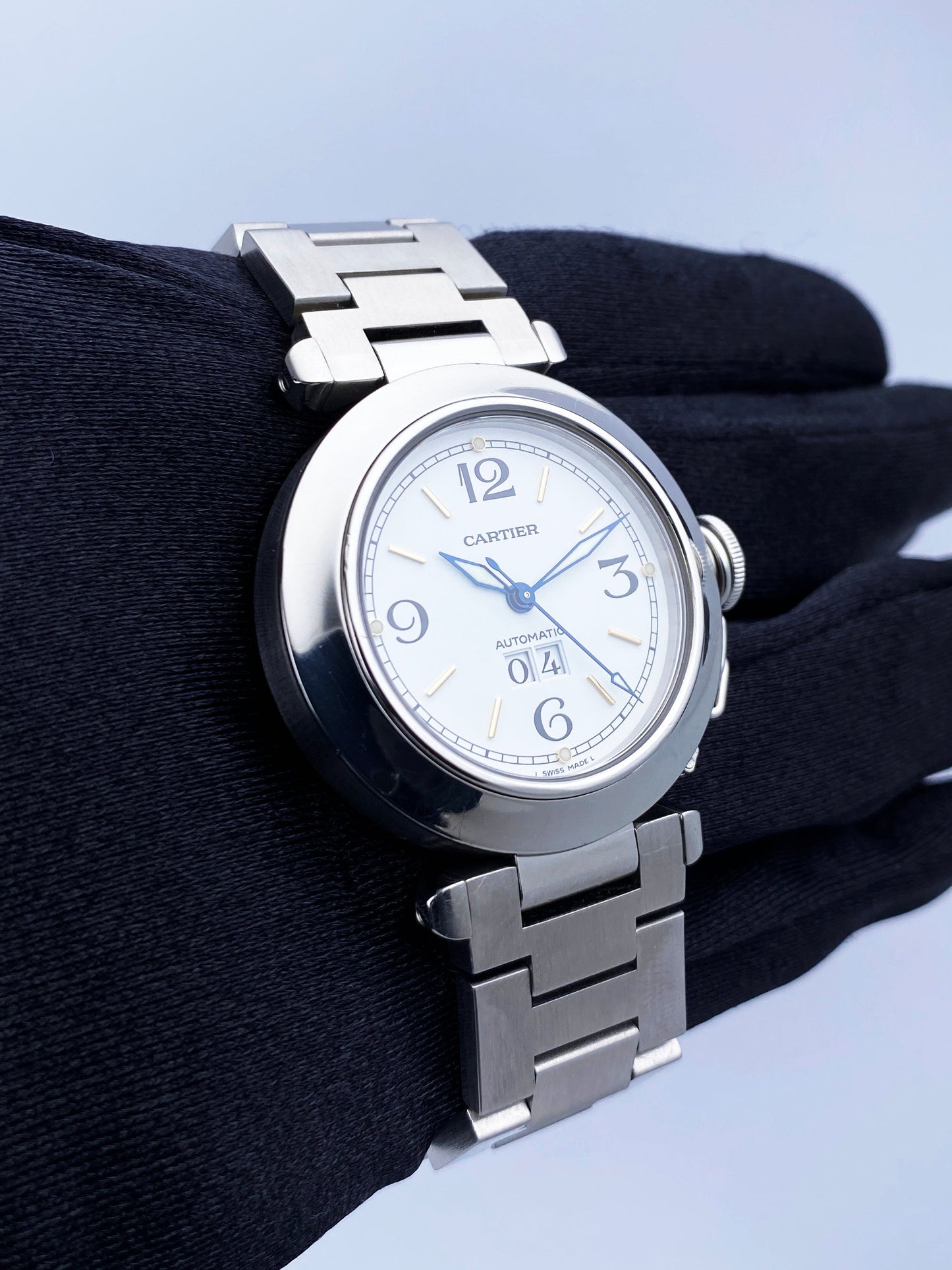 Cartier Pasha 2475 White Dial Steel Ladies Watch - Virtual