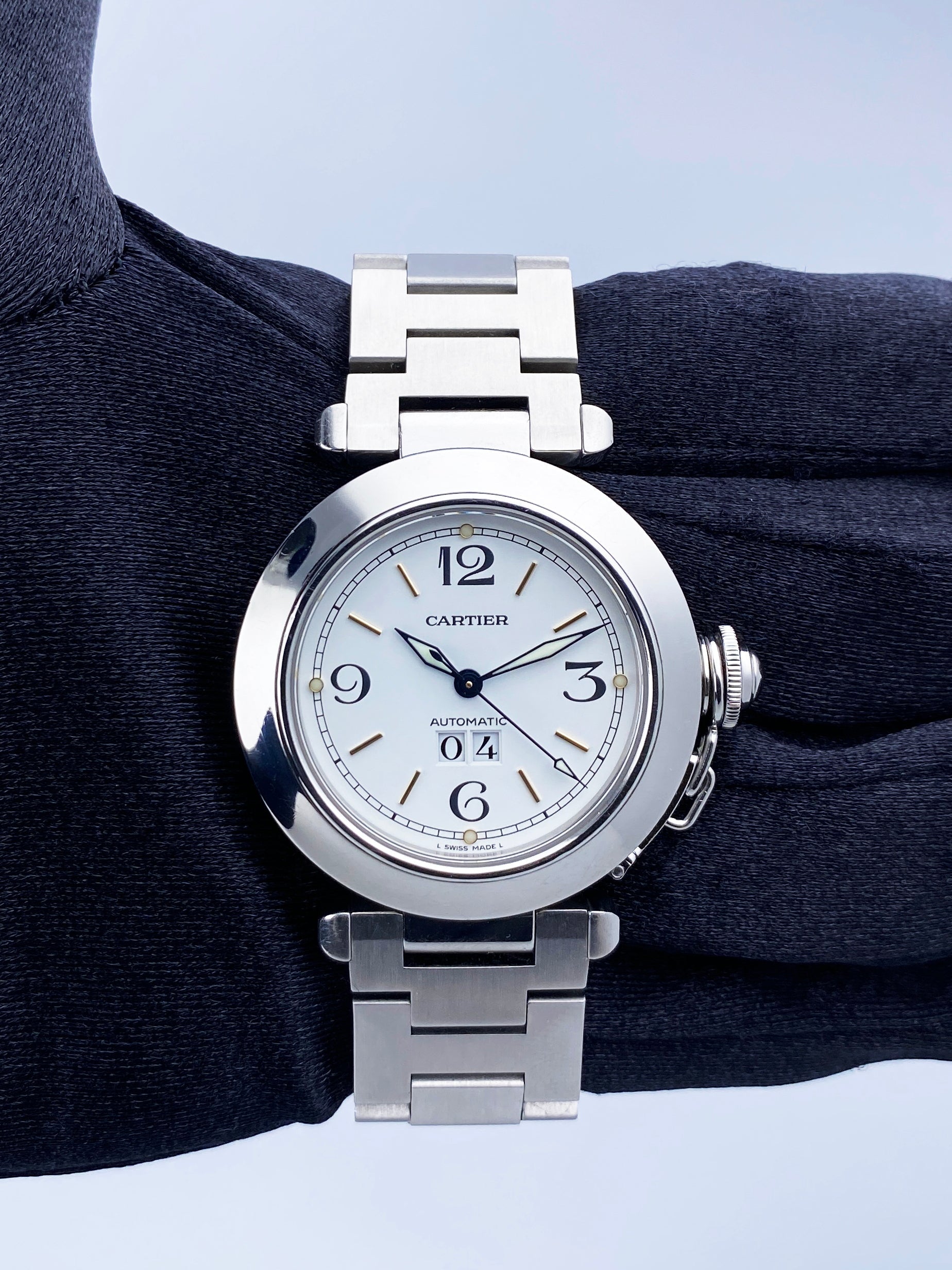 Cartier Pasha 2475 White Dial Steel Ladies Watch - Virtual