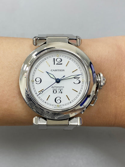 Cartier Pasha 2475 White Dial Steel Ladies Watch - Virtual