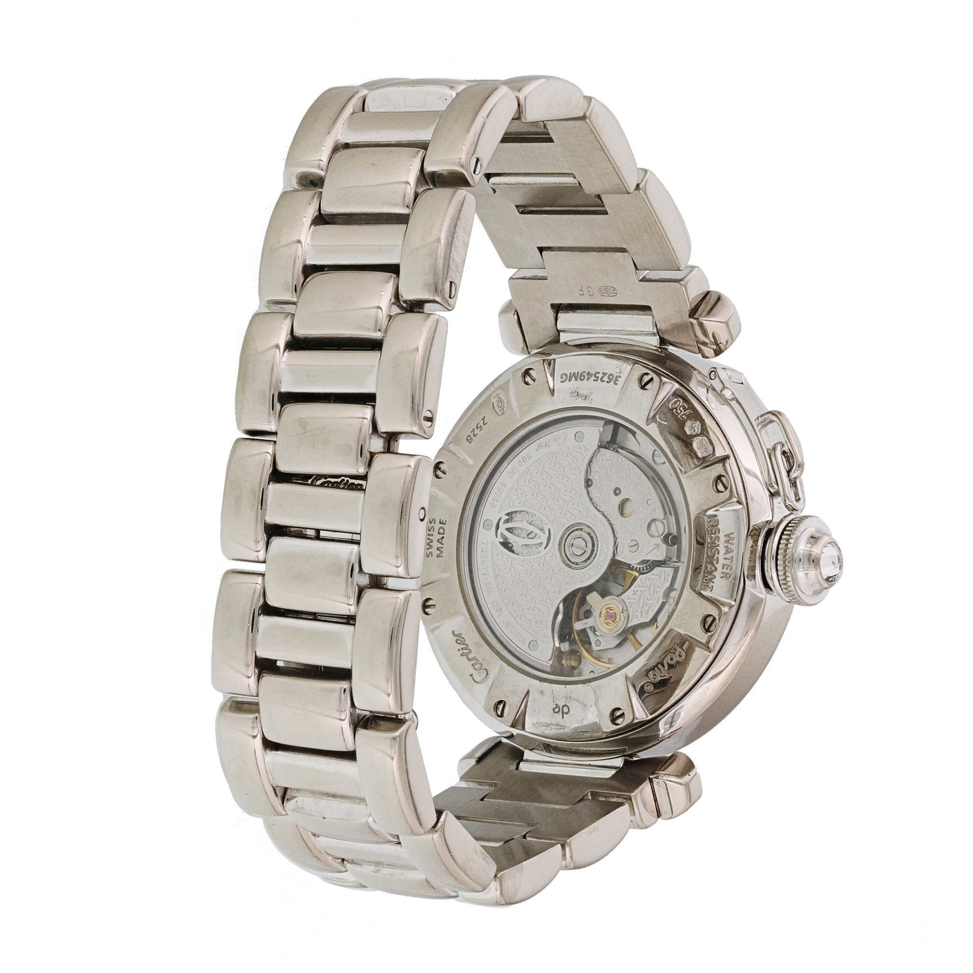 Cartier Pasha 2528 Diamond Dial 18k White Gold Ladies Watch