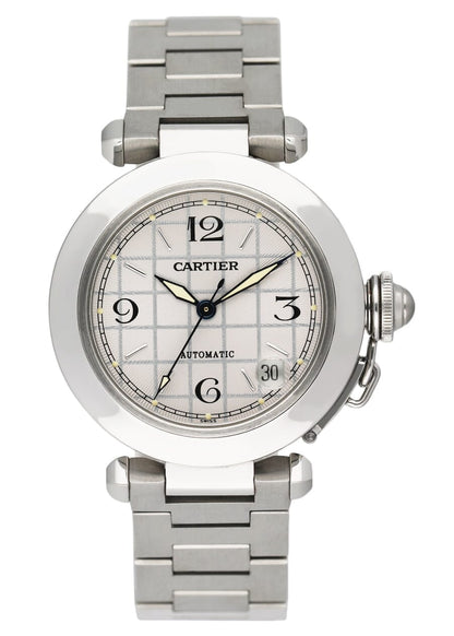 Cartier Pasha W31023M7 Silver Dial Steel Watch Box Papers - Watches