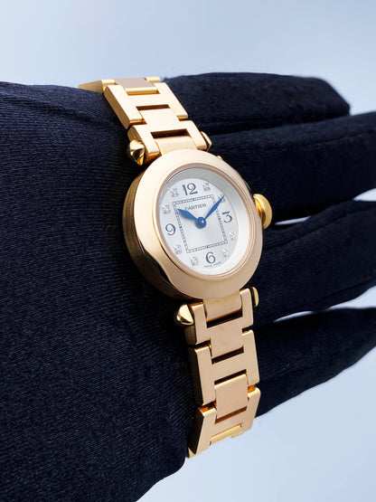 Cartier Pasha WJ124016 Diamond 18K Rose Gold Ladies Watch Box Papers - Wristwatch