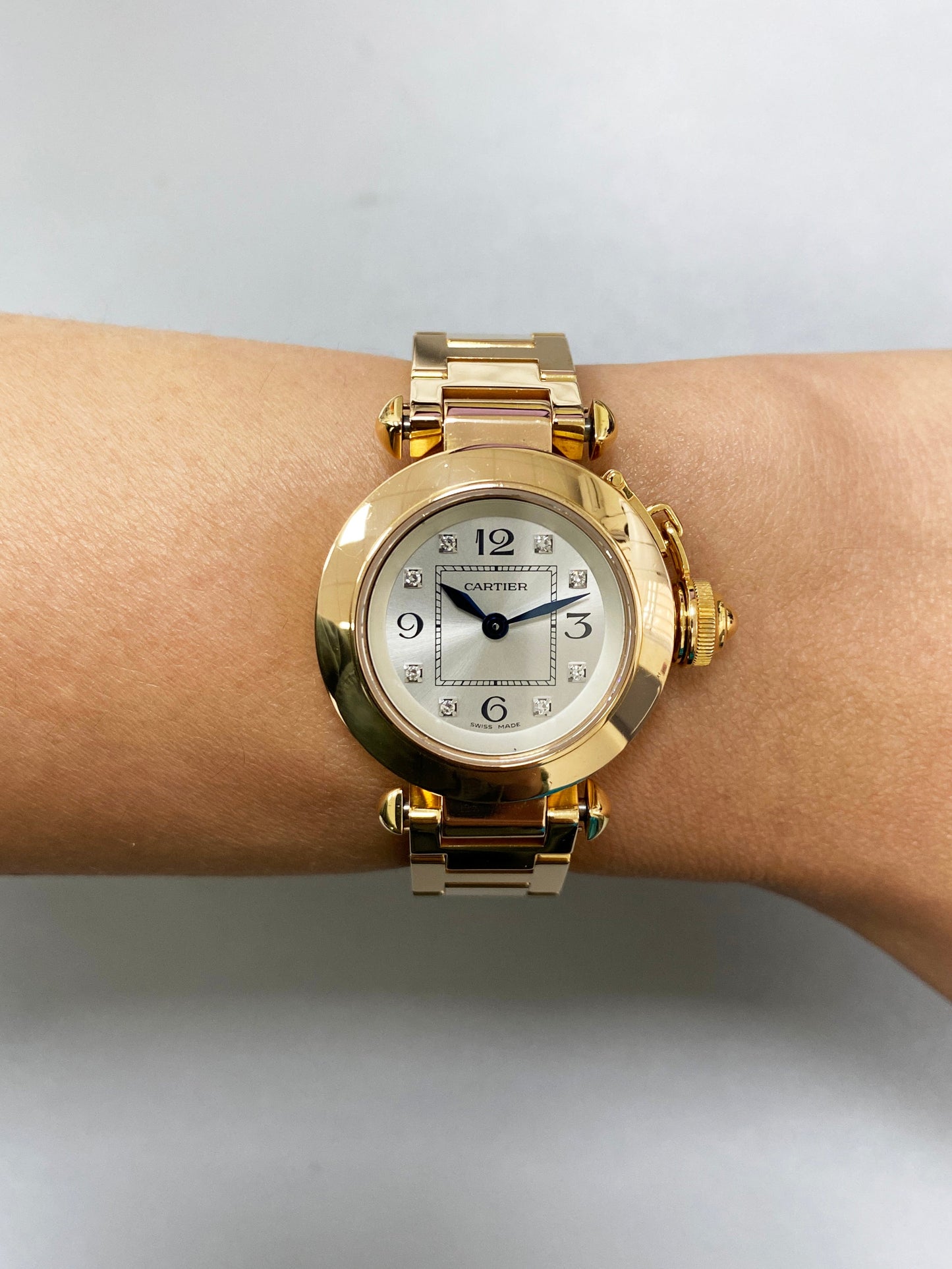 Cartier Pasha WJ124016 Diamond 18K Rose Gold Ladies Watch Box Papers - Wristwatch