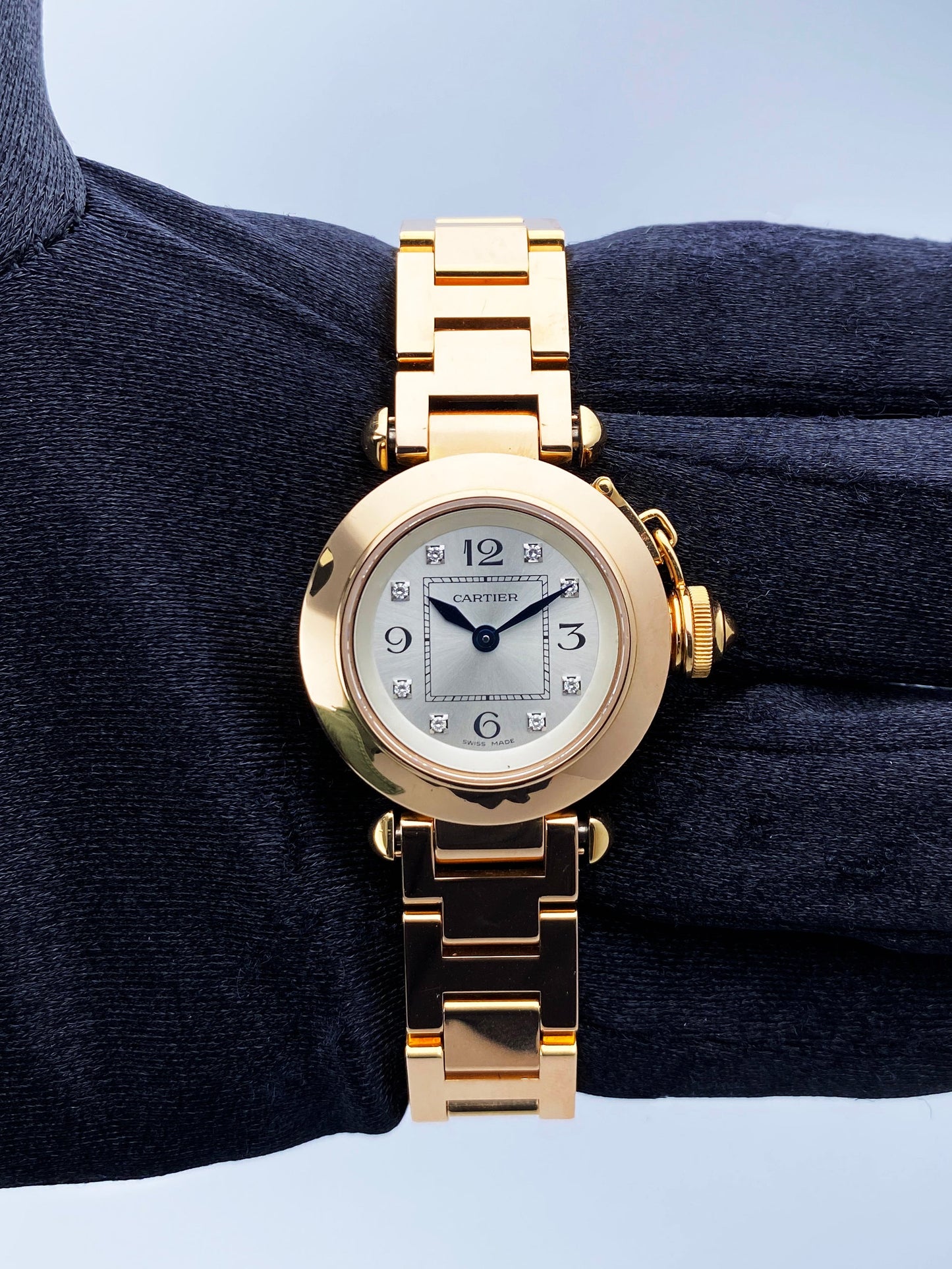 Cartier Pasha WJ124016 Diamond 18K Rose Gold Ladies Watch Box Papers - Wristwatch