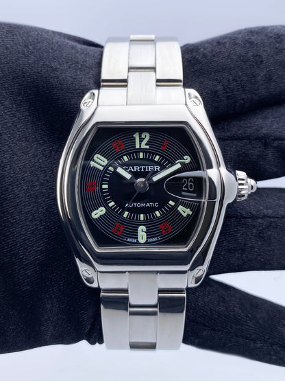 Cartier Roadster W62000V3 Black Dial Stainless Steel Mens Watch - Virtual
