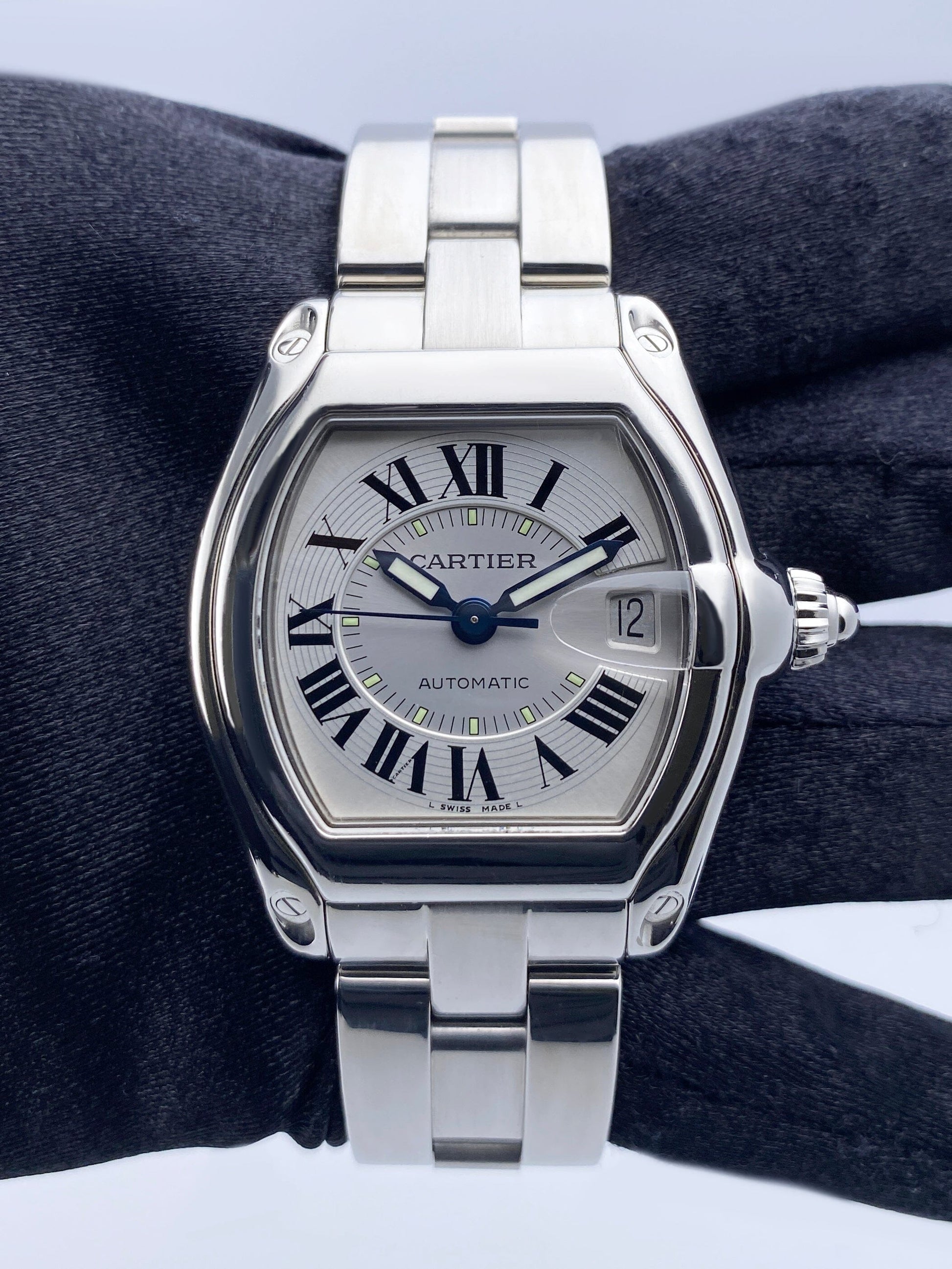Cartier Roadster W62000V3 Stainless Steel Mens Watch