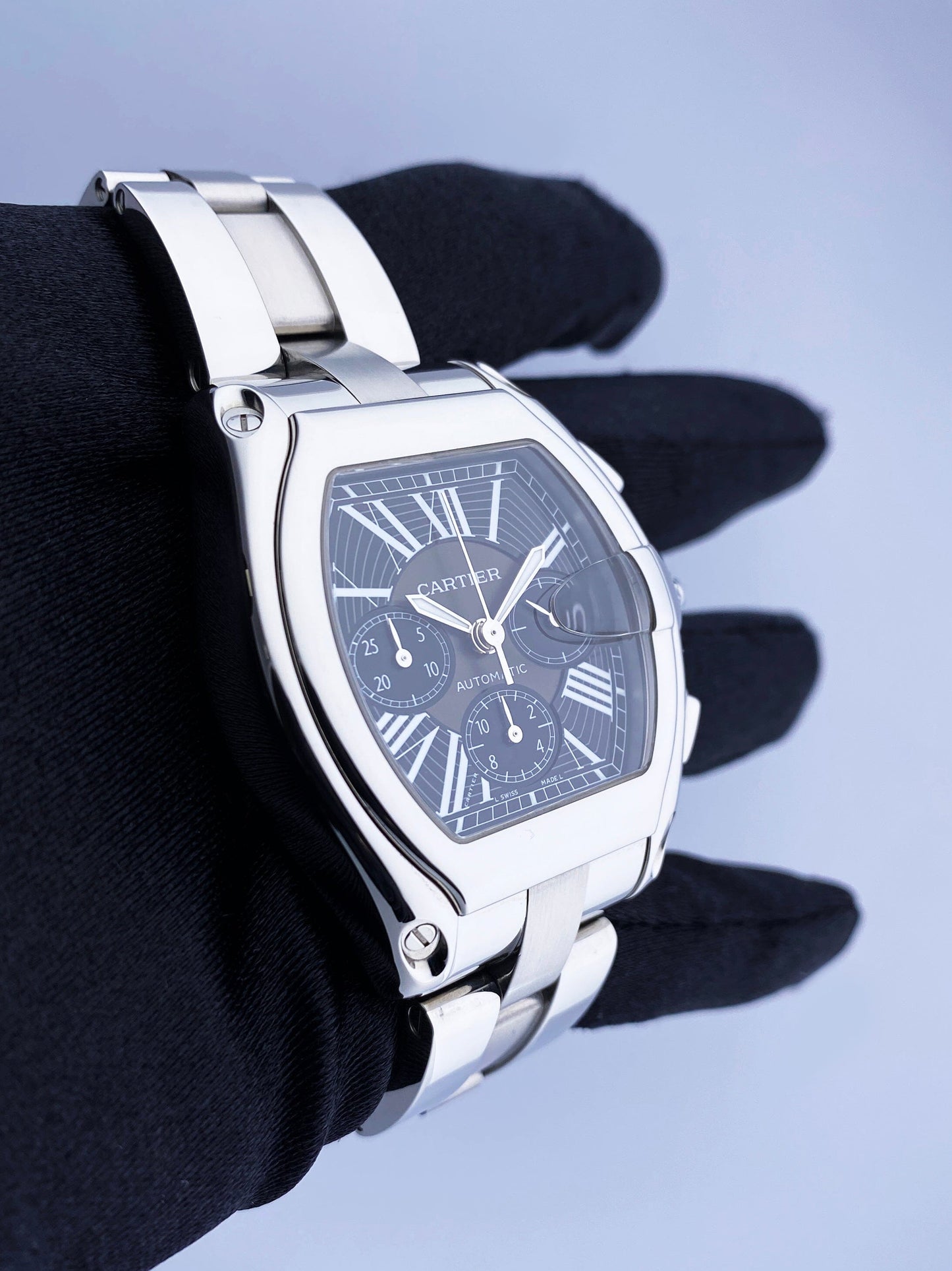 Cartier Roadster W62020X6 Black Dial Mens Watch - Wristwatch