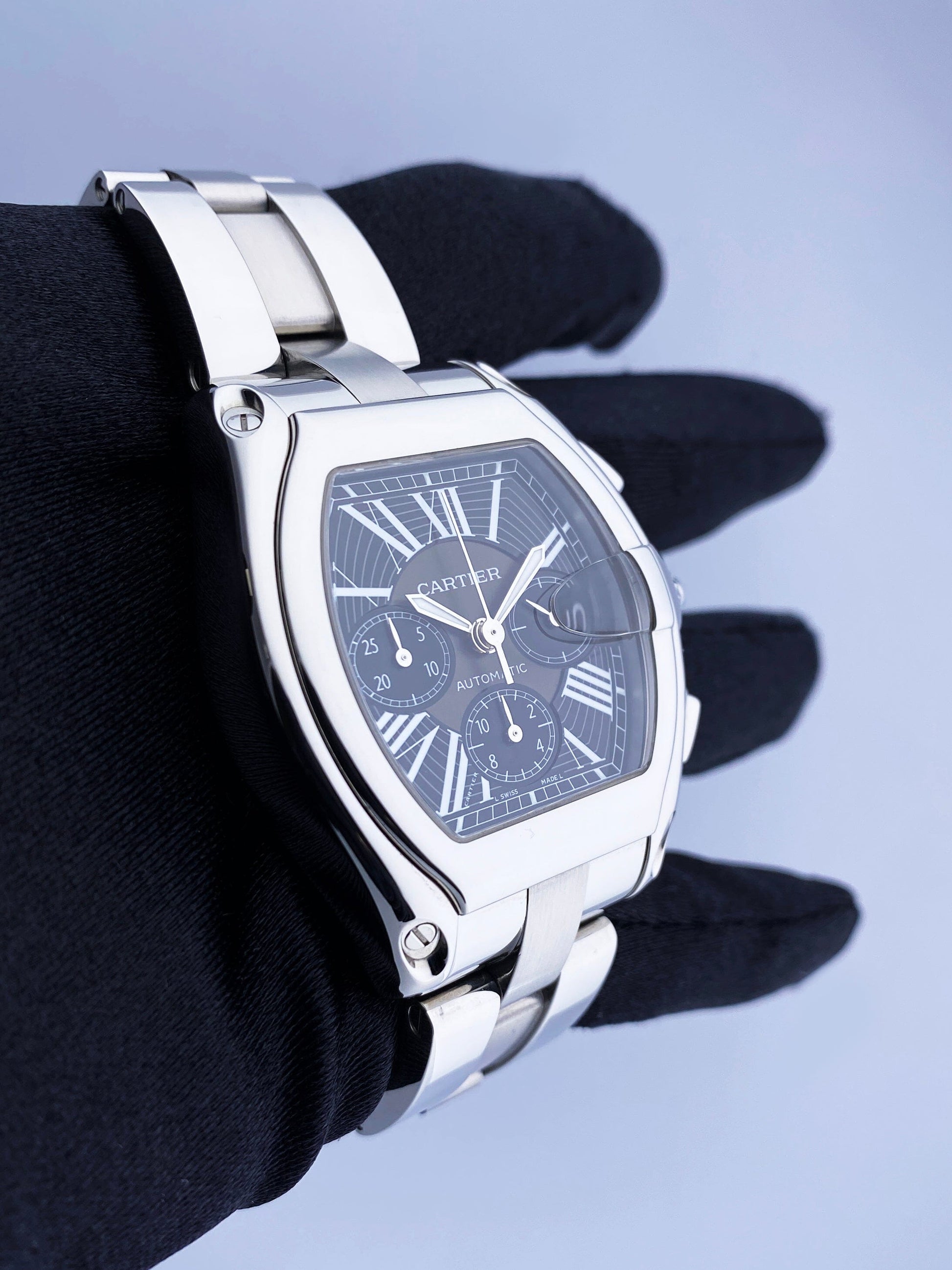 Cartier Roadster W62020X6 Black Dial Mens Watch - Wristwatch