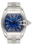 Cartier Roadster W62025V3 Blue Enamel Dial Steel Mens Watch - Virtual