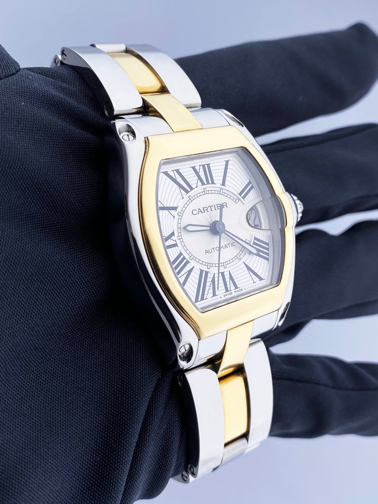 Cartier Roadster W62031Y4 Silver Dial Mens Watch