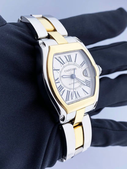 Cartier Roadster W62031Y4 Silver Dial Mens Watch