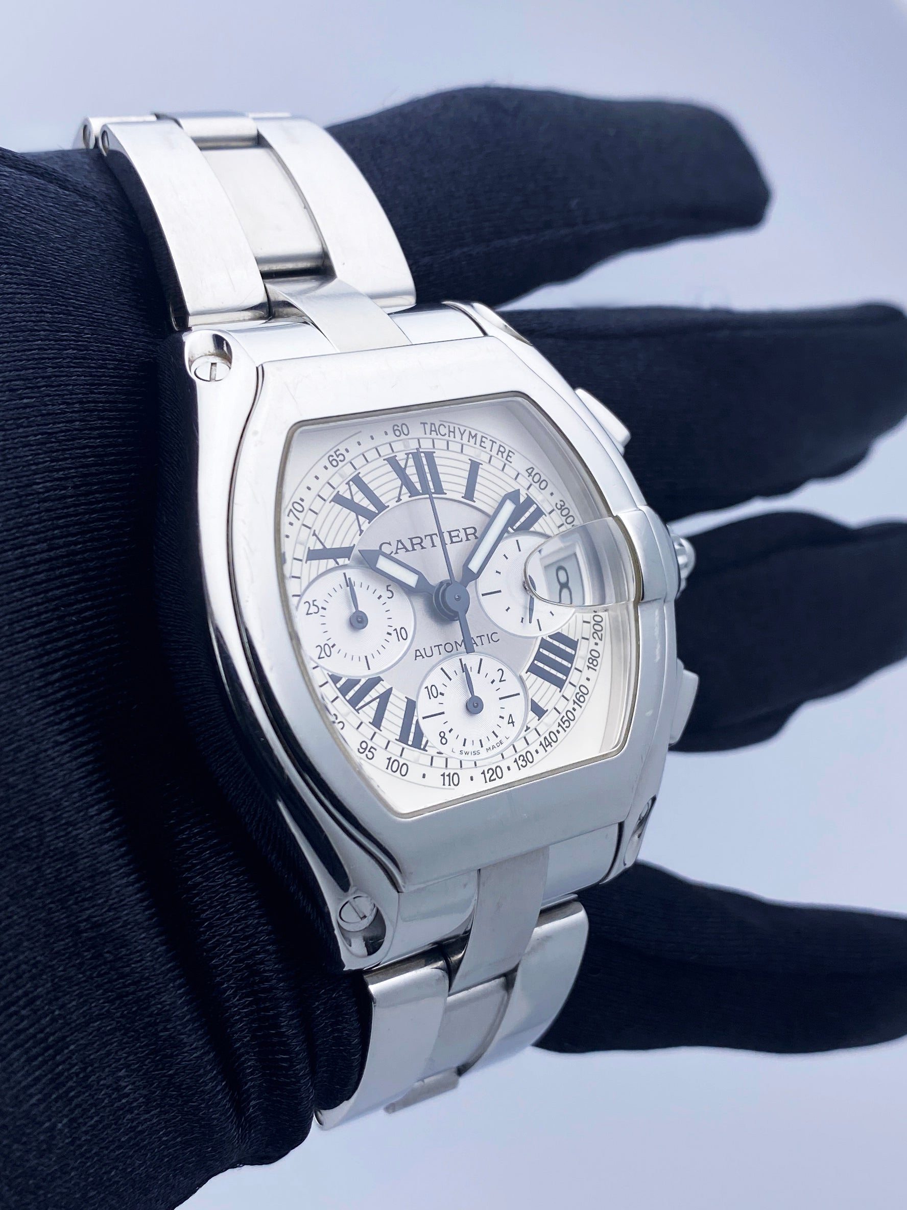 Cartier Roadster XL 2618 Sliver Dial Mens Watch – Phigora