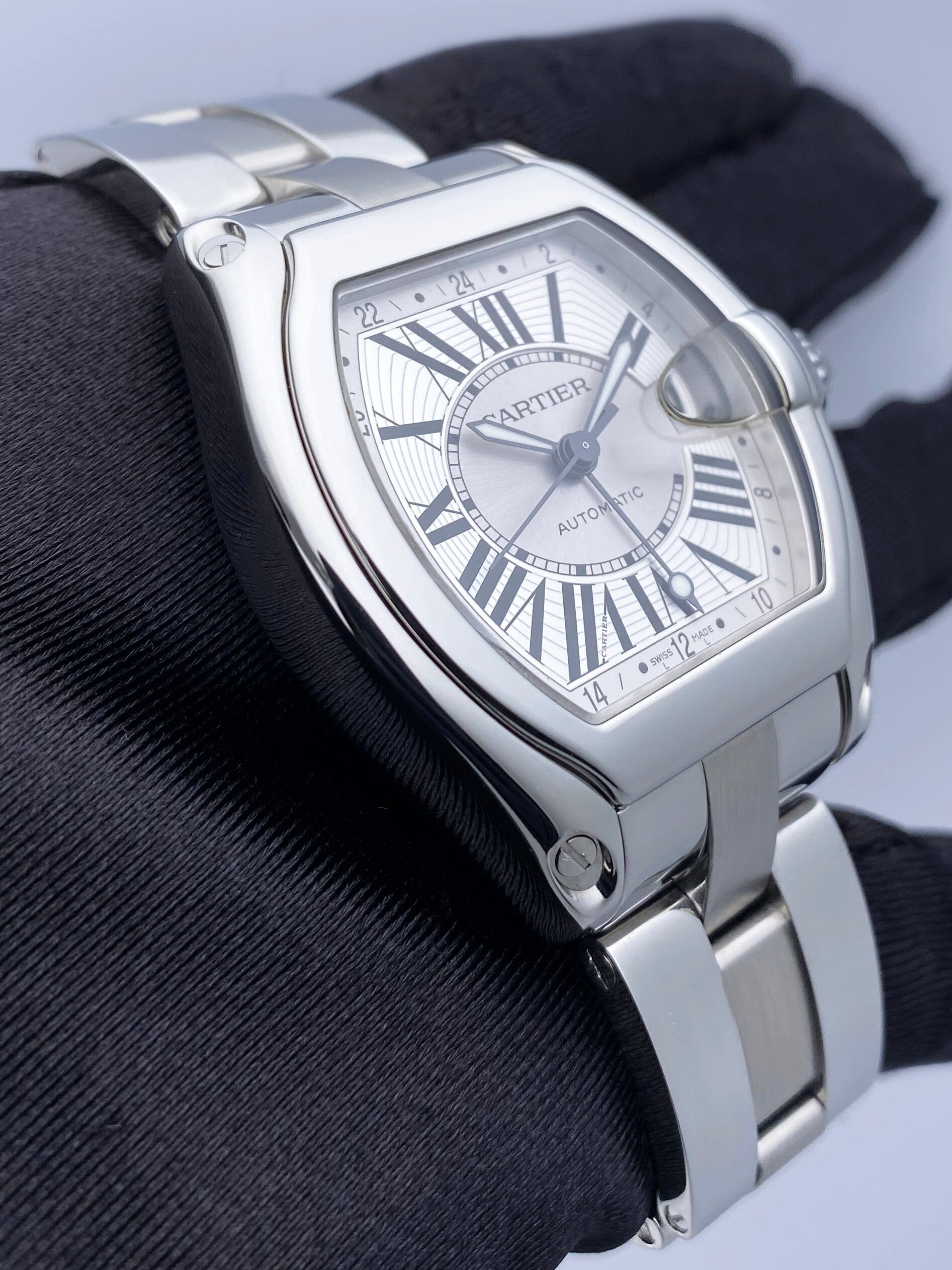 Cartier Roadster XL W62032X6 Stainless Steel Mens Watch