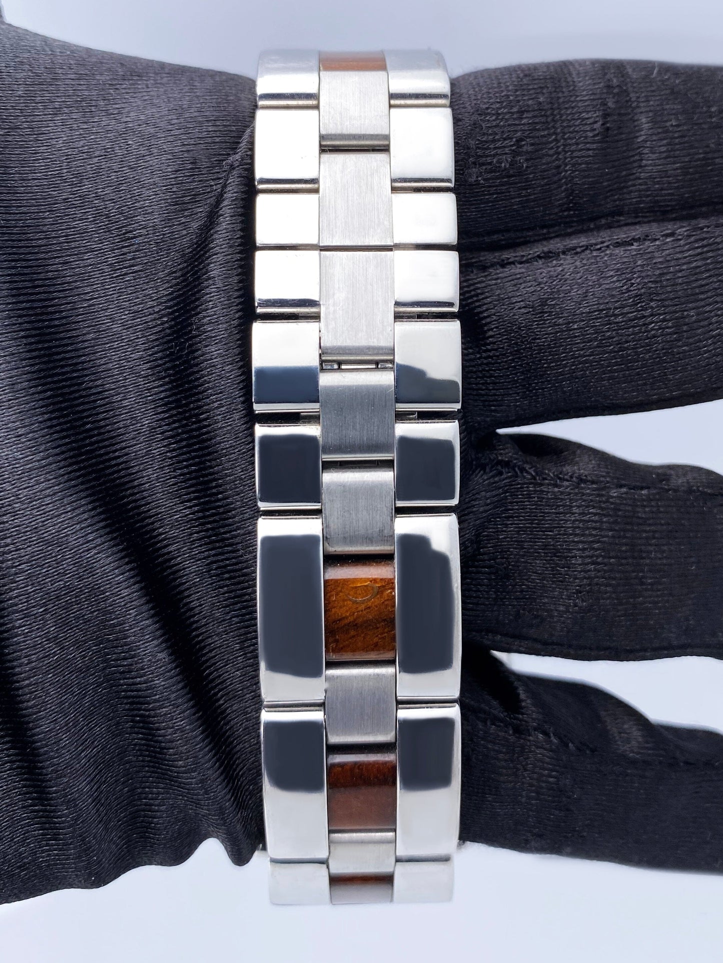Cartier Roadster XL W6206000 Wood Dial White Gold Mens Watch