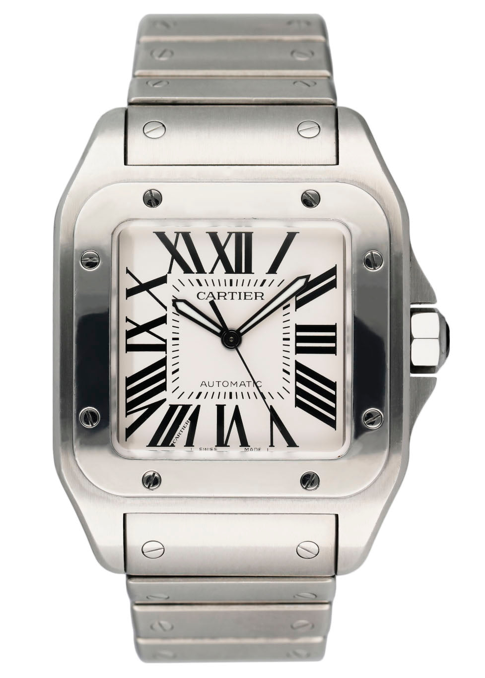 Cartier Santos-100 2656 XL W200737G Stainless Steel Mens Watch - Wristwatch