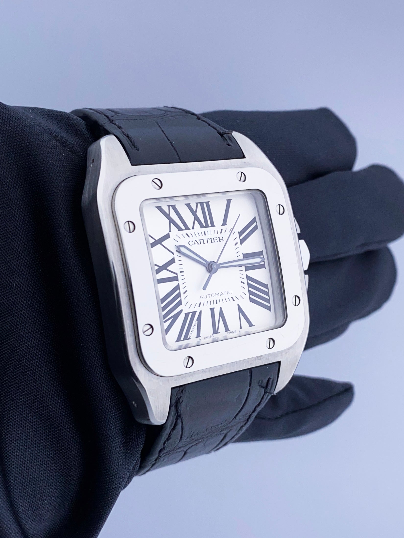 Cartier Santos-100 W20073X8 / 2656 Mens Watch - Wristwatch