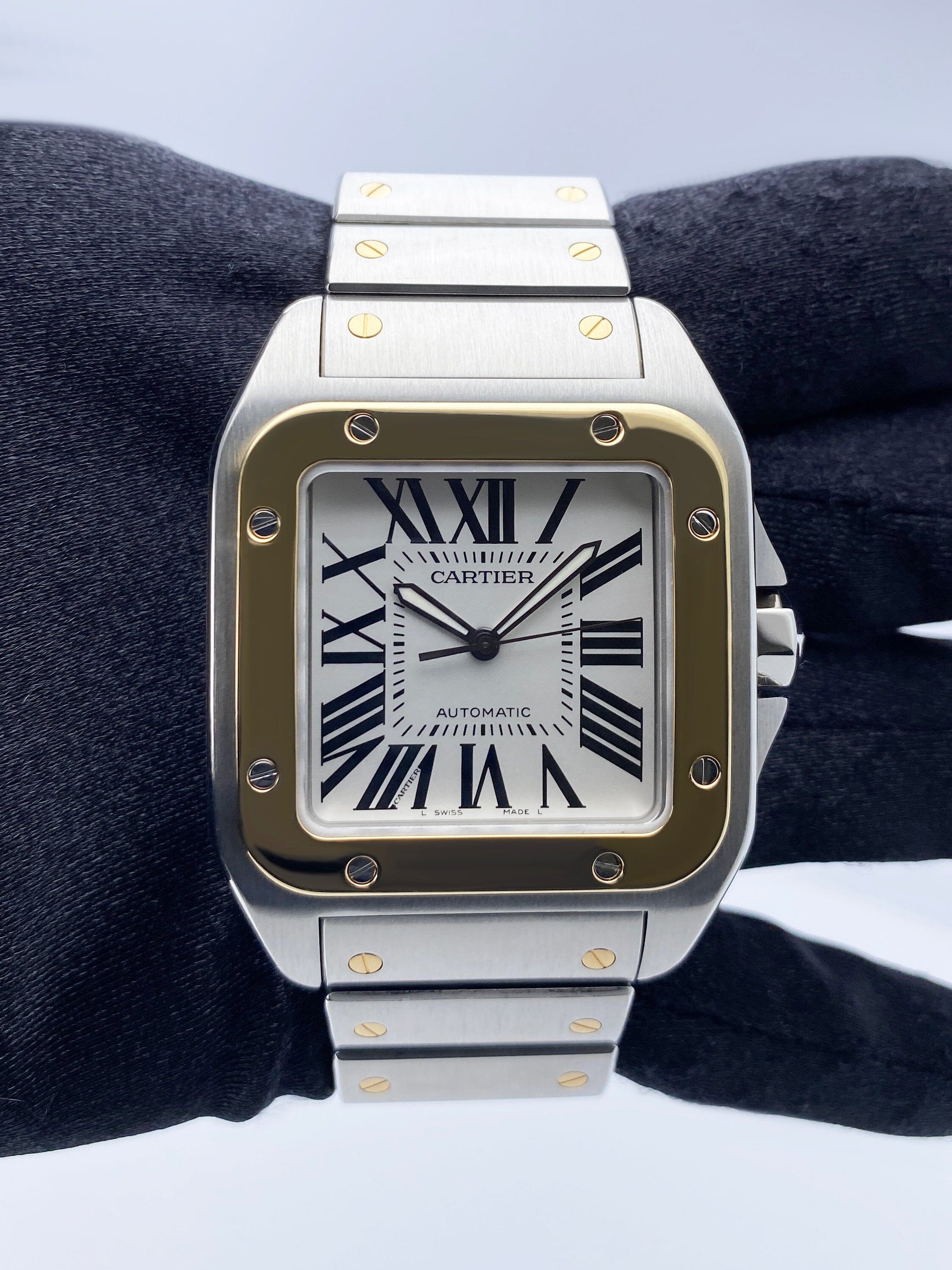 Cartier Santos-100 XL W200728G Two Tones Mens Watch