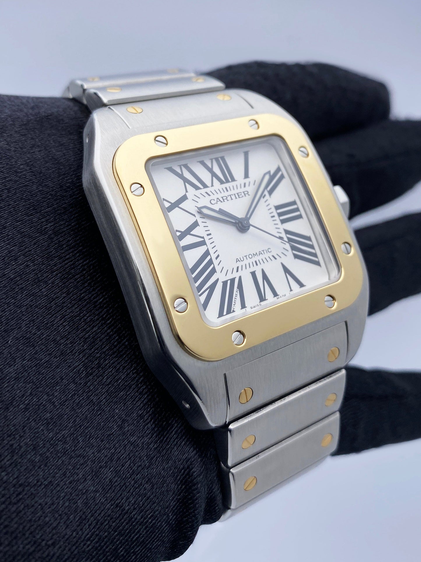 Cartier Santos-100 XL W200728G Two Tones Mens Watch