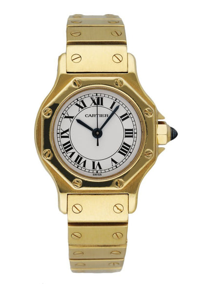 Cartier Santos 18k Yellow Gold Ladies Watch - Wristwatch