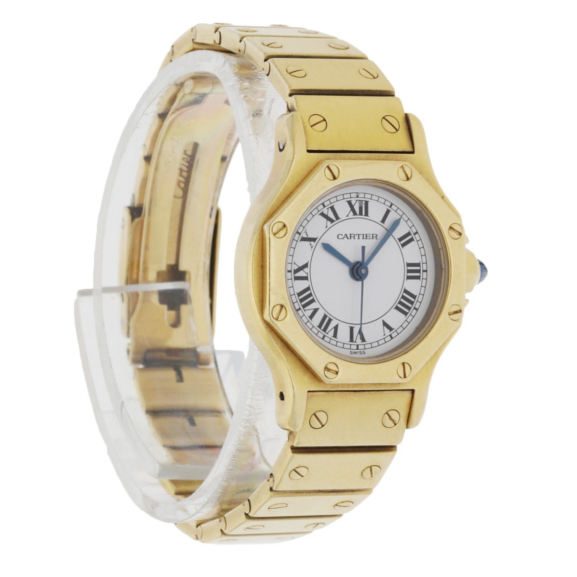Cartier Santos 18k Yellow Gold Ladies Watch - Wristwatch