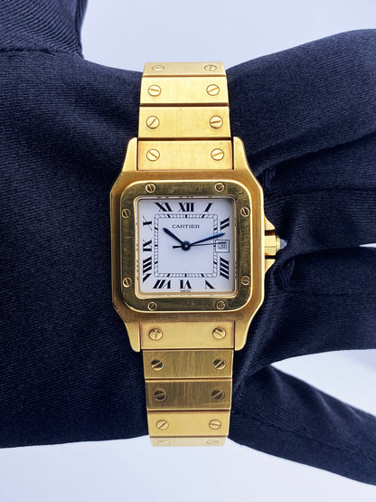 Cartier Santos 18K Yellow Gold Mens Watch
